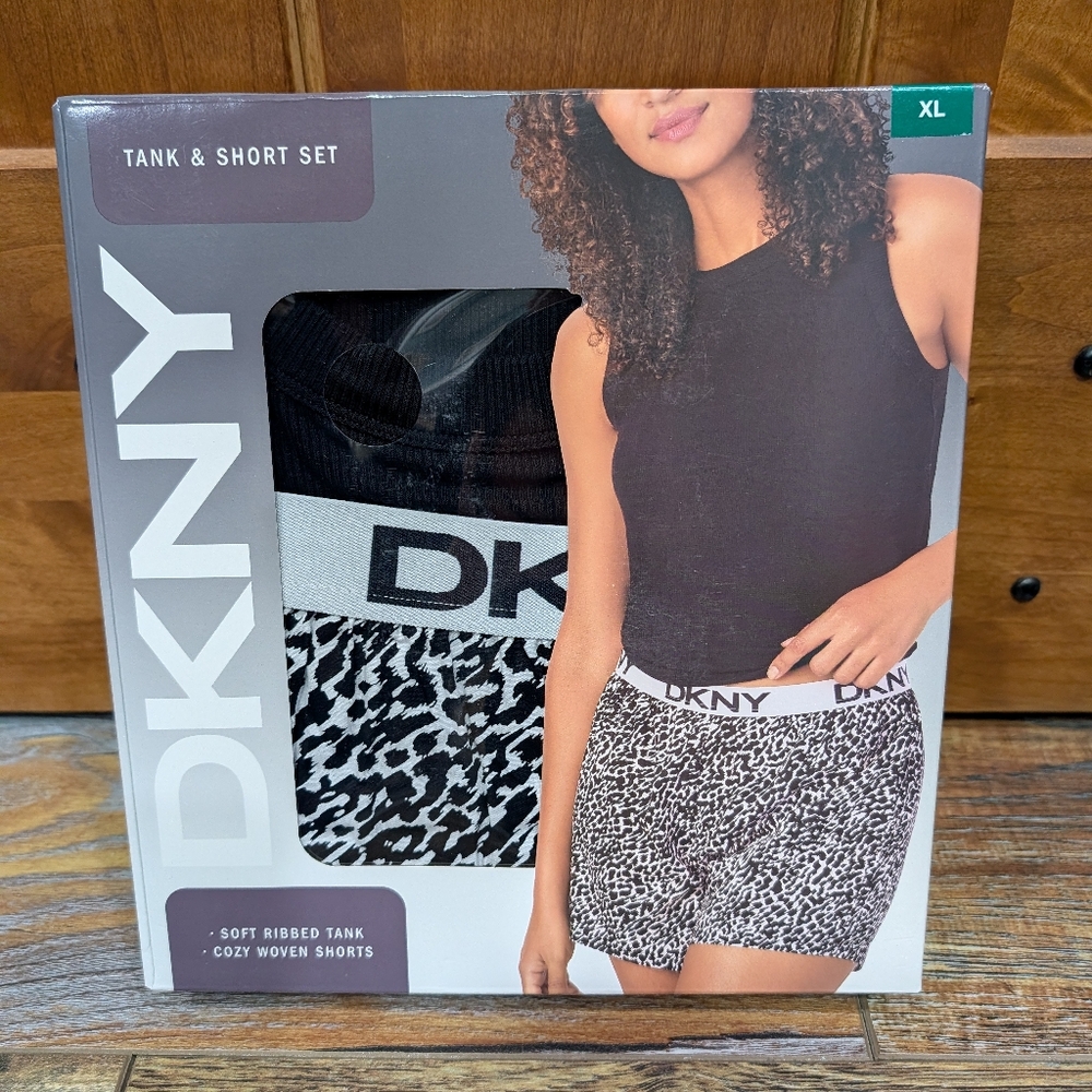 NWT DKNY Tank & Short Set, Black And White XL, L, M